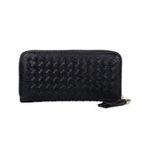 Handwoven Long Zipper Wallet for Women, Temperament Clutch Bag