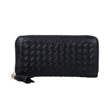 Handwoven Long Zipper Wallet for Women, Temperament Clutch Bag