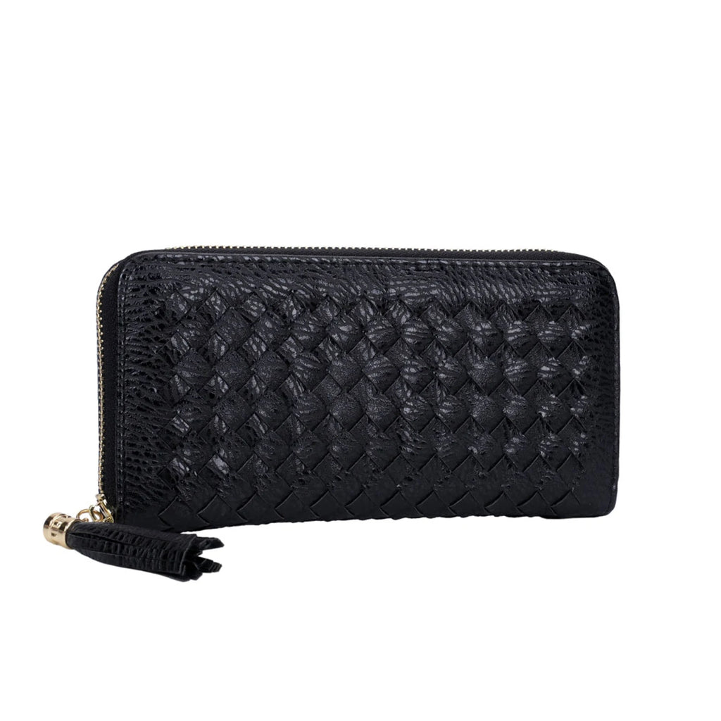 Handwoven Long Zipper Wallet for Women, Temperament Clutch Bag