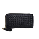Handwoven Long Zipper Wallet for Women, Temperament Clutch Bag