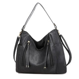 Oil Wax Leather Handbags with Purse Pocket - Women's Messenger Bag