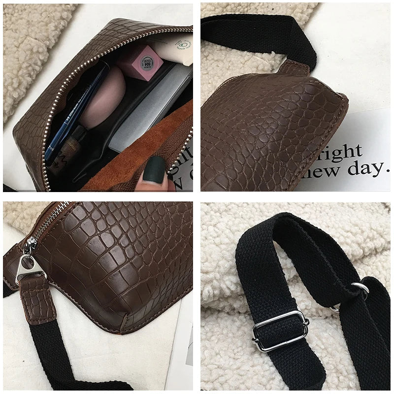 Crocodile Multicolor Messenger Chest Bag Clutch Female Handbag