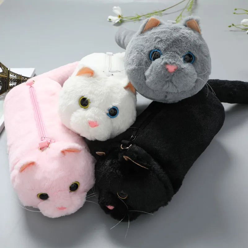 Cat Plush Shoulder Bag for Women Lady Fur Messenger Doll Mini Phone Bag