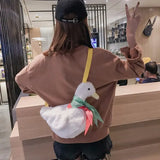 Cartoon Duck Shoulder Bag Big Goose Bag Nylon Cloth Handbag