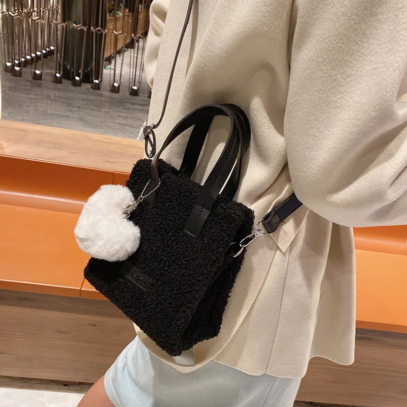 Hand-Woven DIY Material Bag Hyuna Style Plush Thread Messenger Bag
