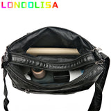 Women's 2 Layers Casual Handbags Retro Shoulder Crossbody Bags Soft Leather