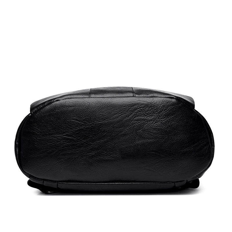 Women's Large PU Leather Backpack for Travel, School & Shoulder Bag