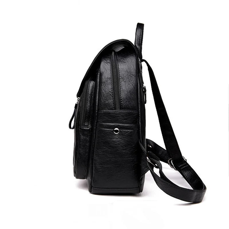 Women's Backpack Travel Large PU Leather Handbag Schoolbag For Girls