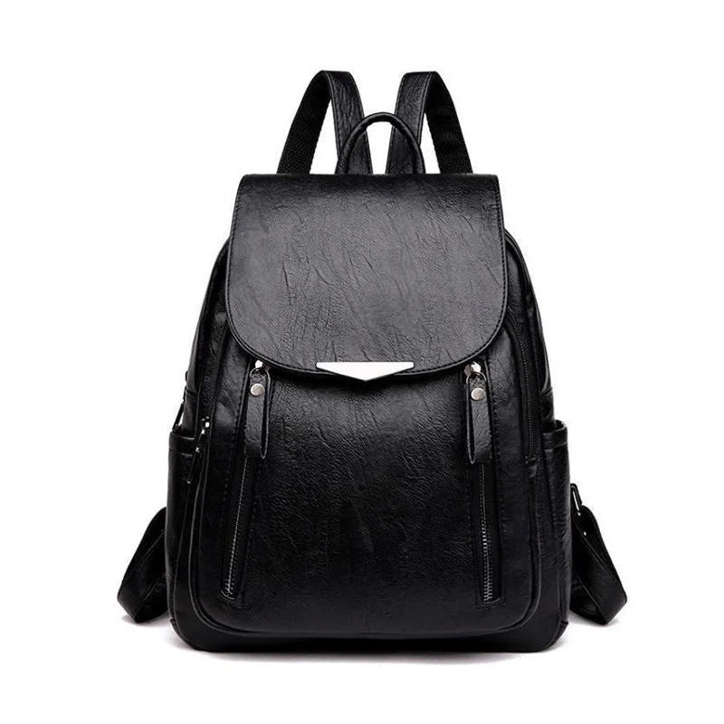 Women's Backpack Travel Large PU Leather Handbag Schoolbag For Girls