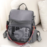 Women's Printed Nylon Oxford Backpack Large Capacity Shoulder Bags