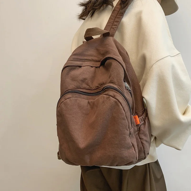 Canvas School Bags for Girls Female Student Backpacks Teenagers