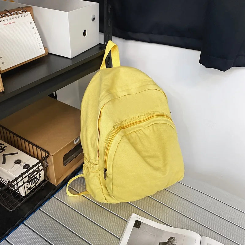 Canvas School Bags for Girls Female Student Backpacks Teenagers