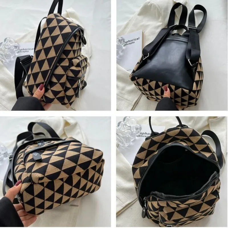 Casual Triangle Geometry Backpack Women's Bag
