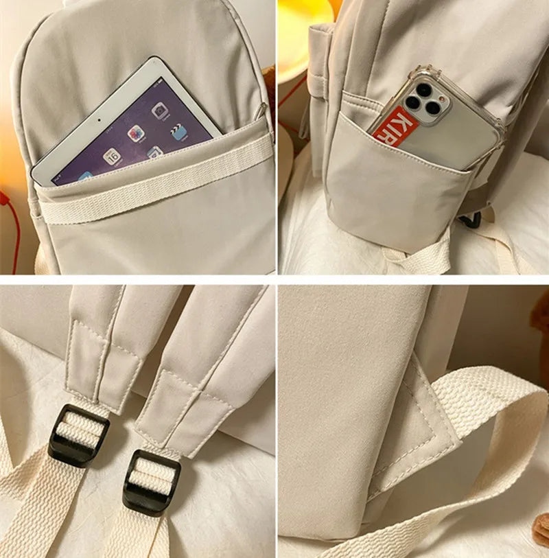 Canvas School Backpack Anti-theft Shoulder Bag for Girls