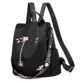 Embroidery Flower Pattern Backpack Large Capacity School Bag