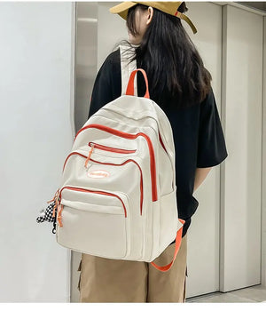 Women's Multi-pocket Casual Backpack for High School Teen