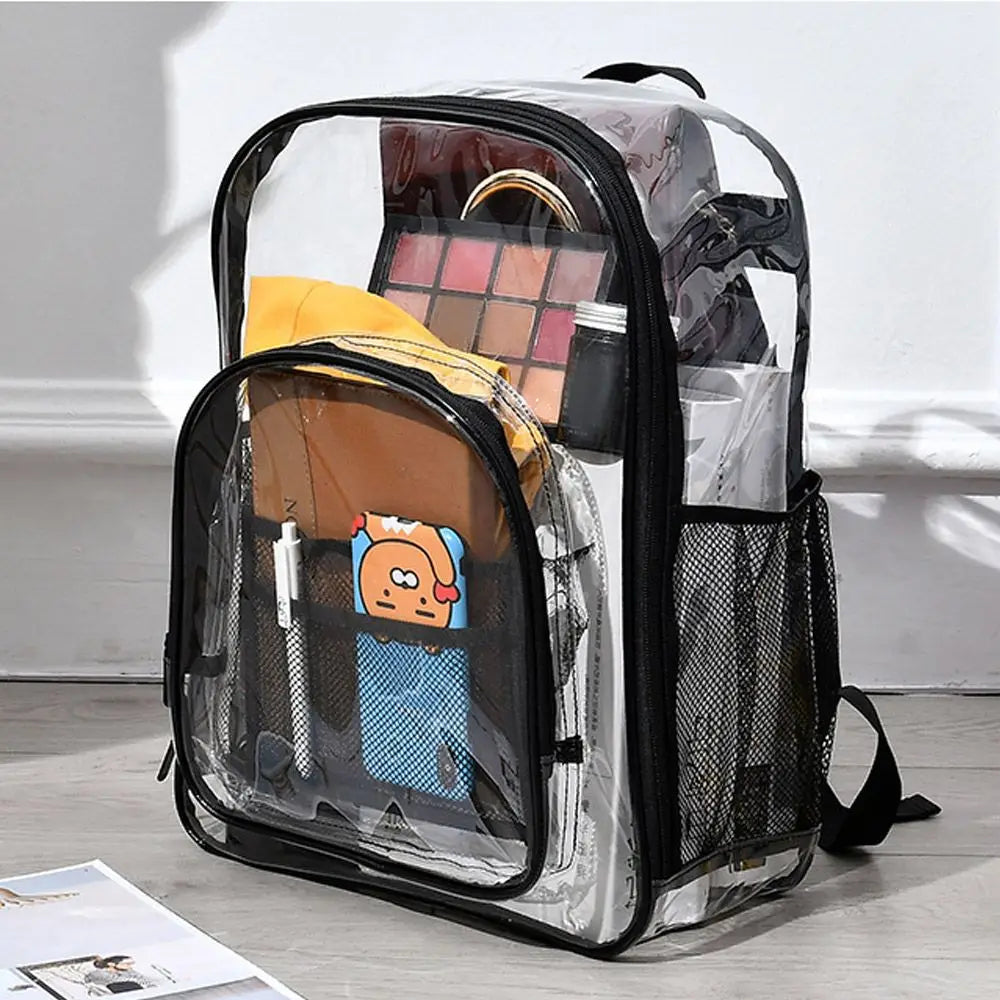 Women's Transparent Waterproof PVC Backpack Large Clear Bag