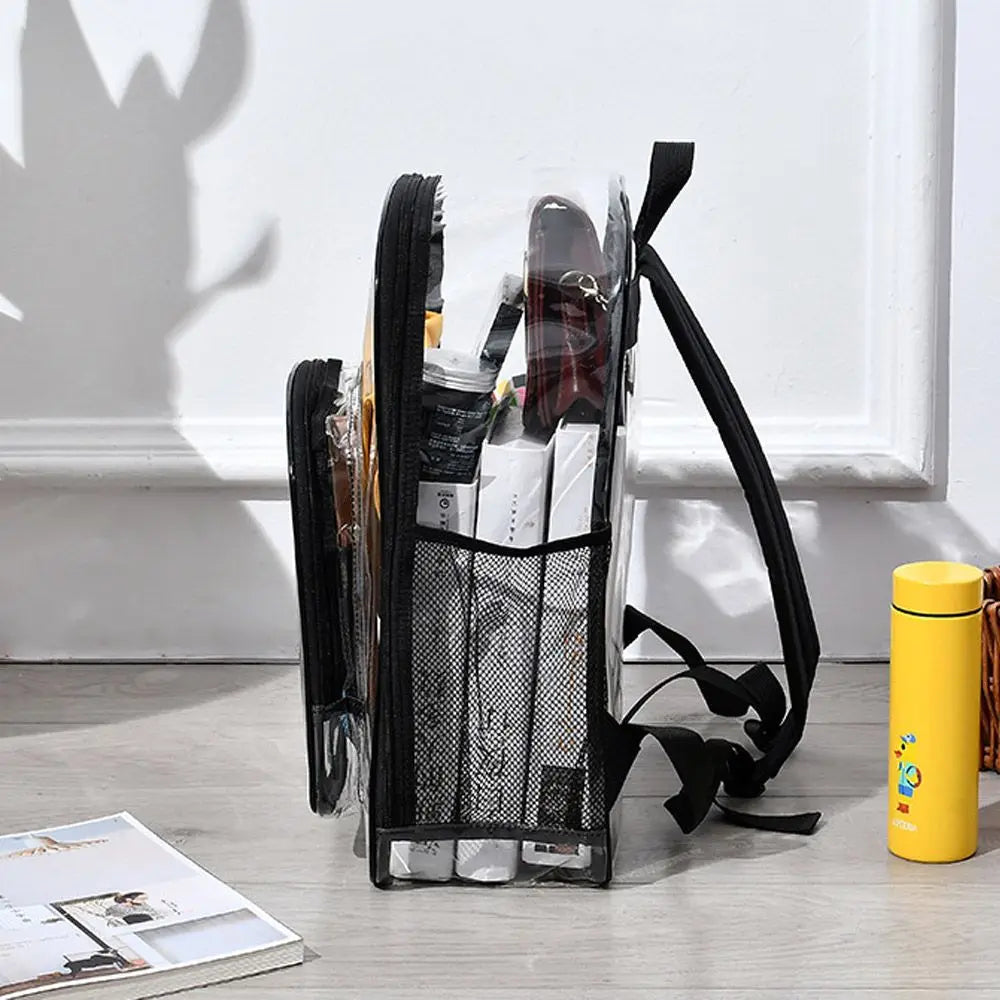 Women's Transparent Waterproof PVC Backpack Large Clear Bag