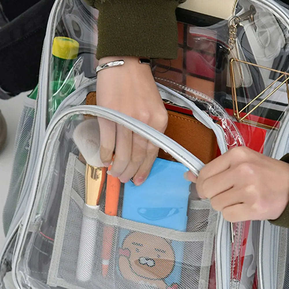 Women's Transparent Waterproof PVC Backpack Large Clear Bag