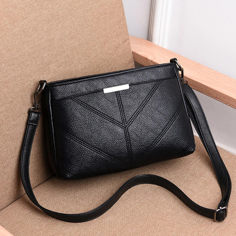 Women's Three Layer Small Bag Crossbody Soft Leather