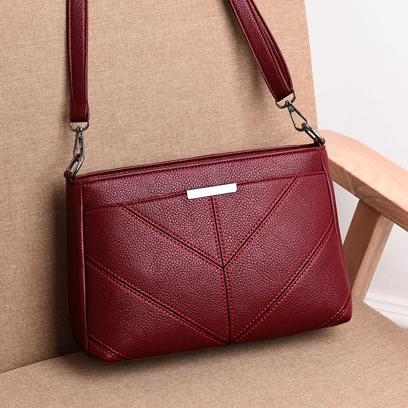Women's Three Layer Small Bag Crossbody Soft Leather