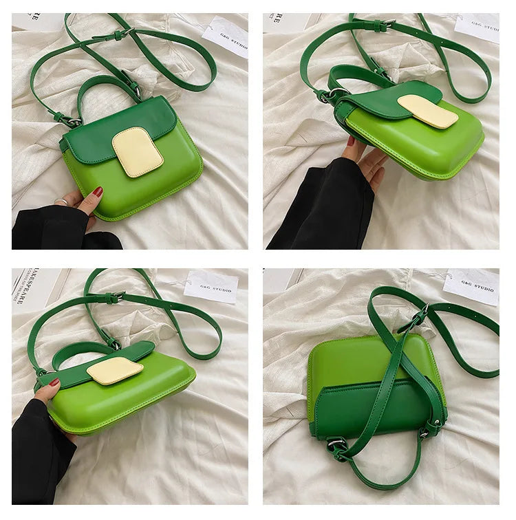 Women's Contrast Square Bag Sweet Single Shoulder Messenger Bag
