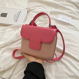 Women's Contrast Square Bag Sweet Single Shoulder Messenger Bag