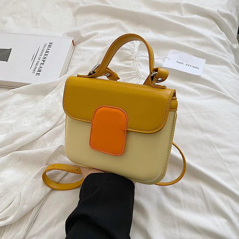 Women's Contrast Square Bag Sweet Single Shoulder Messenger Bag