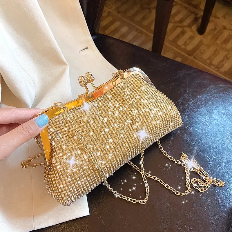 Rhinestone Evening Crossbody Bag Chain Shoulder Bag