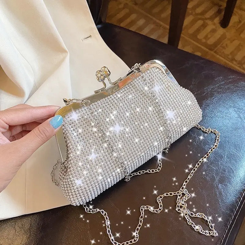 Rhinestone Evening Crossbody Bag Chain Shoulder Bag