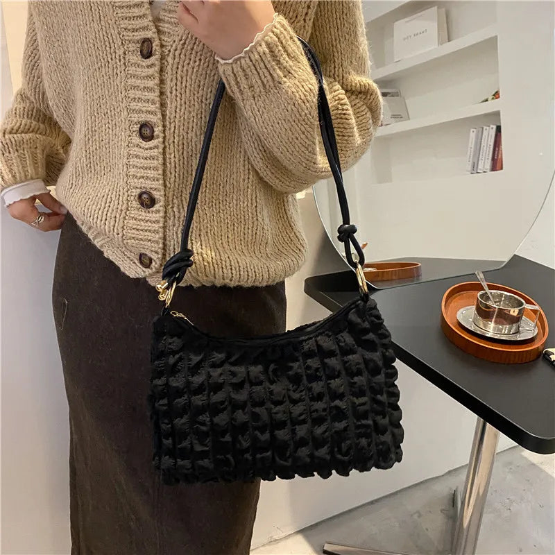 Women's Casual Plaid Cloth Shoulder Bag Large Capacity