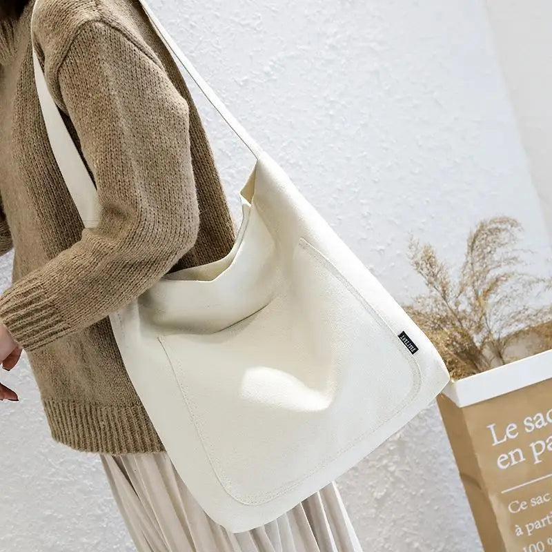 Casual Canvas Shoulder Bag Large Capacity Tote Bag