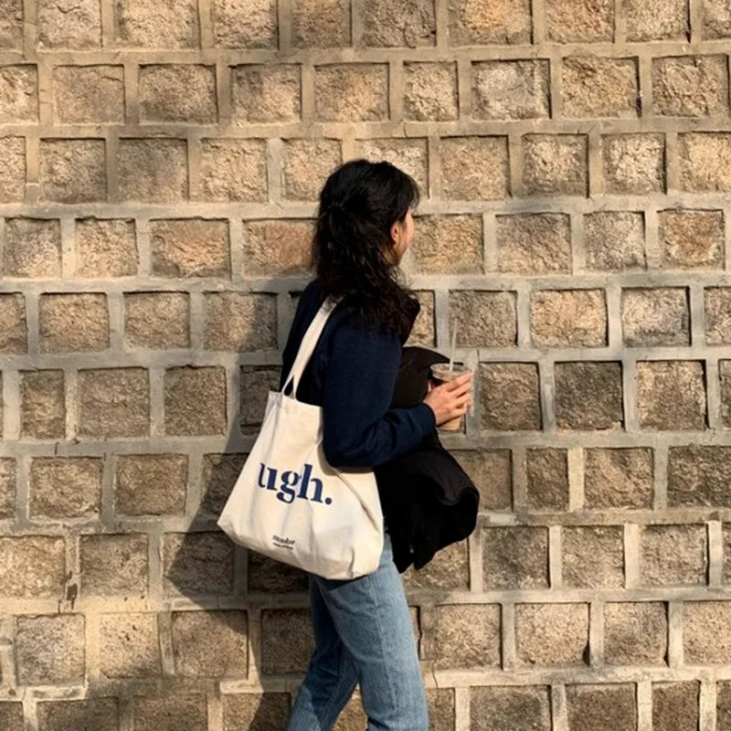 Casual Shoulder Bag Canvas Print Ulzzang Handbag