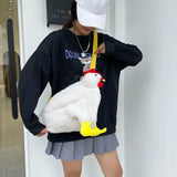 Cartoon Hen Plush Shoulder Crossbody Messenger Bag