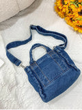 Denim Shopper Bag Streetwear Casual Evening Mini Messenger