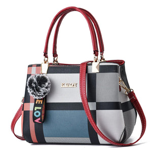 Plaid Handbag Large Capacity Shoulder Messenger Bag