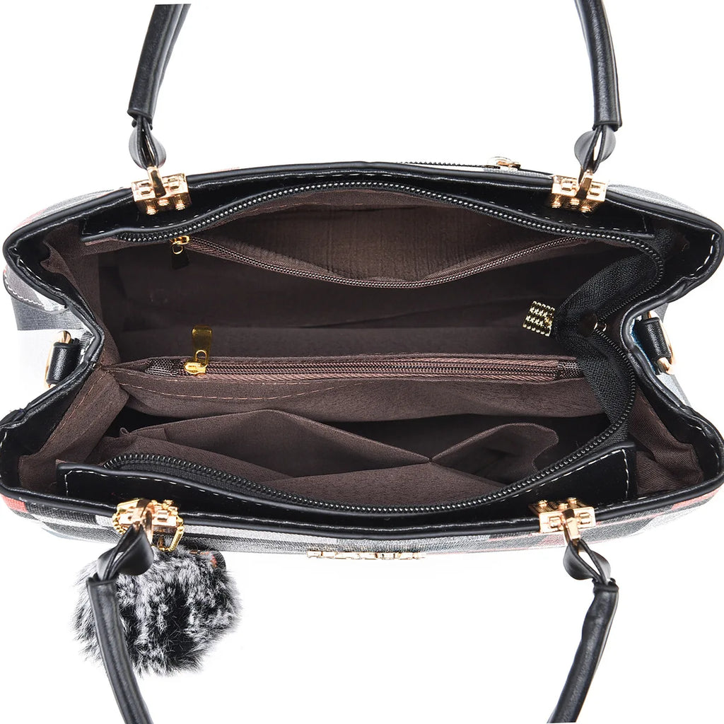 Plaid Handbag Large Capacity Shoulder Messenger Bag