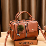 Women's PU Leather Shoulder Bag Pillow Bag Messenger Bag