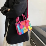 Rainbow Striped Crossbody Shoulder Bag for Women