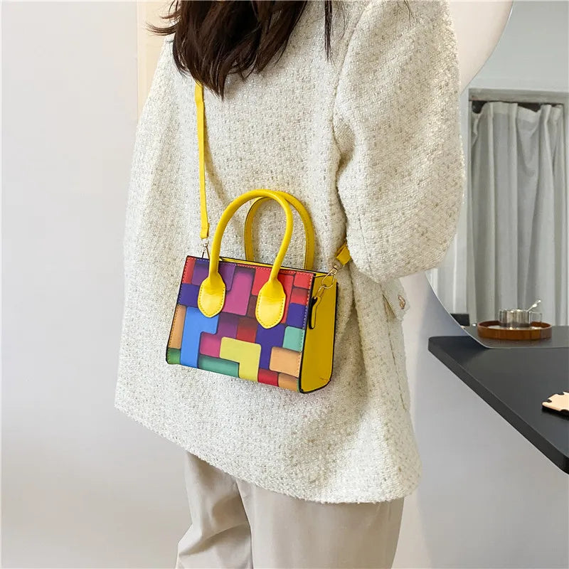 Rainbow Striped Crossbody Shoulder Bag for Women