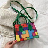 Rainbow Striped Crossbody Shoulder Bag for Women
