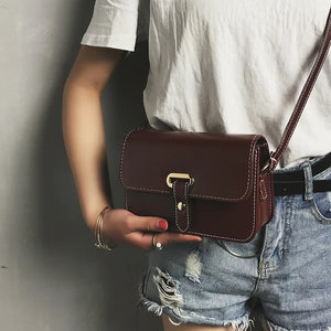 Retro Belt Buckle Small Square Bag for Women