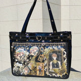 Women's Patent Leather Ita Bag with Visible Window