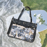 Women's Patent Leather Ita Bag with Visible Window