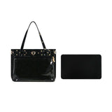 Women's Patent Leather Ita Bag with Visible Window