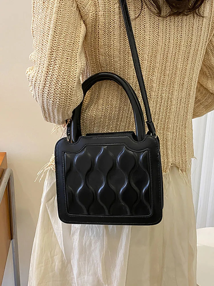 Women's Contrast Shoulder Crossbody Bag Top Handle Handbag
