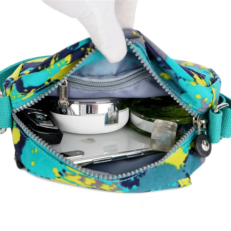 Women's Nylon Shoulder Bag Small Square Backpack