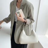 Small PU Leather Shoulder Bag Zip Closure Underarm Bag