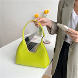 Small PU Leather Shoulder Bag Zip Closure Underarm Bag