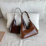 Small PU Leather Shoulder Bag Zip Closure Underarm Bag